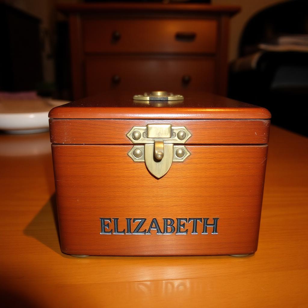 Wooden jewelry box, locked